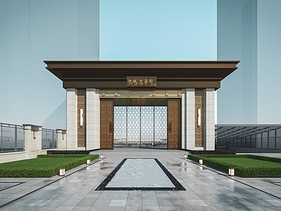 新中式小区大门 小区入口