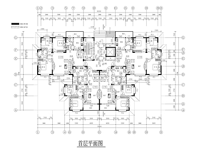 十二层一梯四户住宅楼建筑 施工图