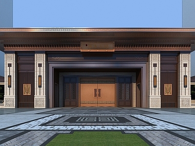 新中式大门 小区入口