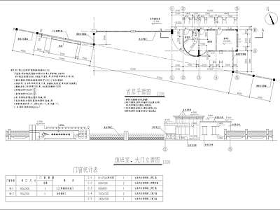 厂区大门值班室建筑 施工图