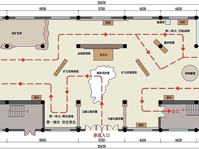 江西矿冶博物馆展厅平面图