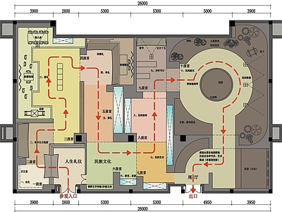 延边州博物馆民俗馆展厅平面图