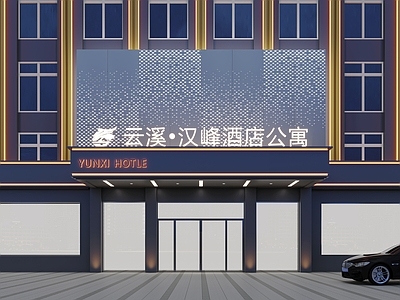 现代酒店门头 透光板
