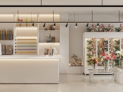 现代花店 鲜花柜