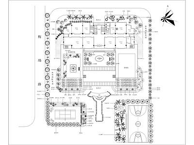 深圳某办公大楼绿化总平面图