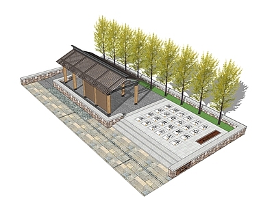中式乡村文化公园 民俗文化广场 乡村口袋公园