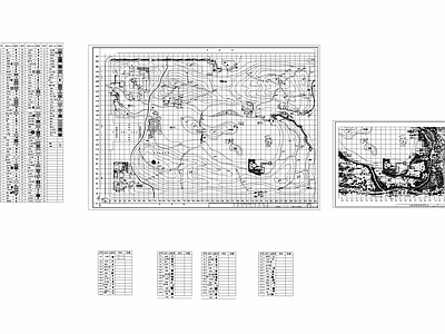 某公园施工图与植物配置表  图库