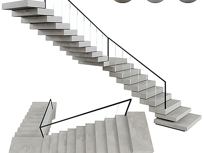 现代扶手楼梯 转角楼梯 户外