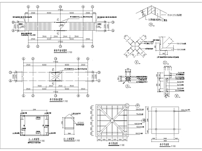 轻钢结构拱桥亭 施工图