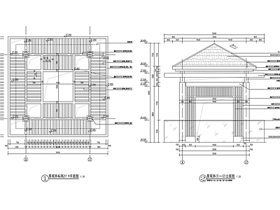 景观四角亭 施工图