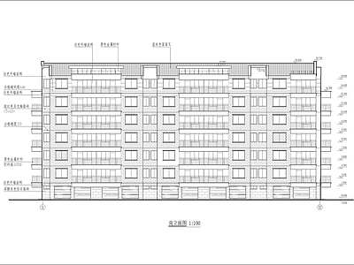 六层坡屋顶住宅建筑 施工图