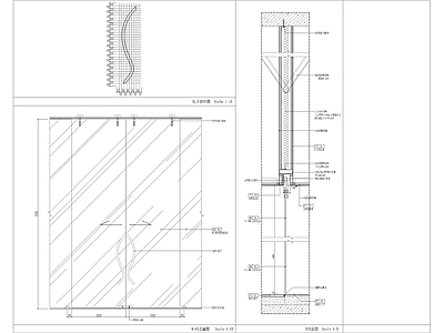 电动门钢化玻璃门大样节点 施工图 通用节点