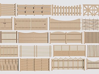 现代栅栏 篱笆 篱笆墙 木篱