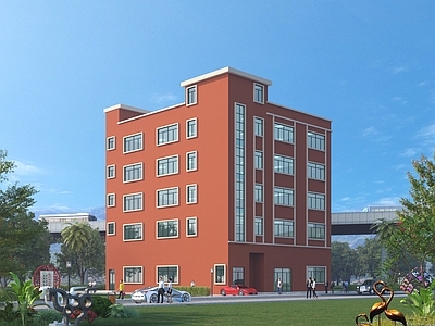 现代工业厂房 工业园建筑外观