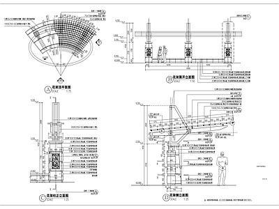 欧式特色花架平台详图 施工图