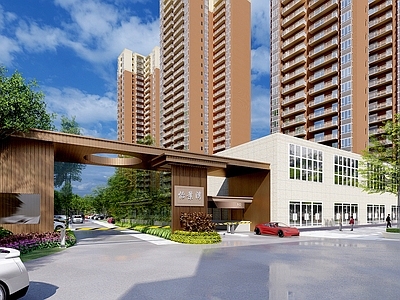 现代小区景观 住宅景观