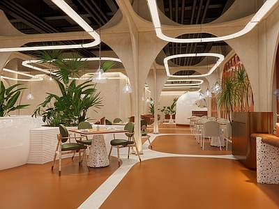 【SU悬赏模型】现代风格西餐厅 建议用Enscape、Lumion渲染