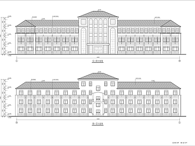 三层高档办公楼建筑 施工图