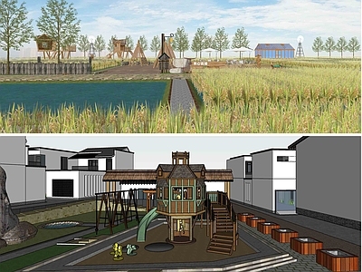现代乡村公园 公园景观 口袋公园