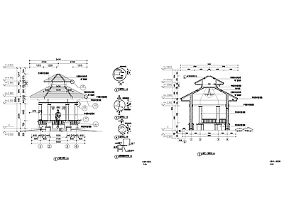 新中式双层六角亭 施工图