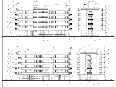 现代多层宿舍楼建筑 施工图