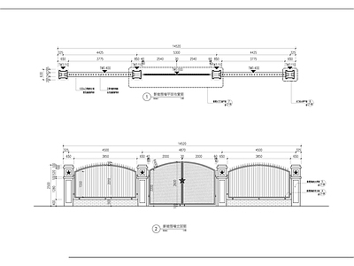 围墙大门 施工图 通用节点