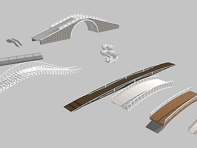 现代景观桥梁 木材