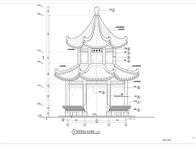 八角亭详图 施工图