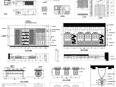 酒窖酒柜详图 施工图 柜类 家具节点详图