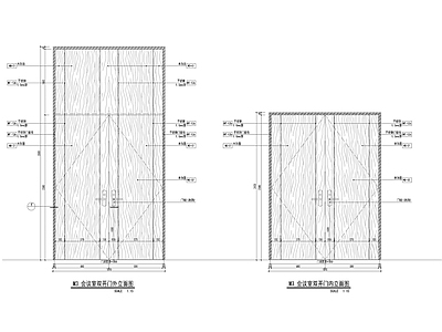 木饰面门剖面大样图 施工图 通用节点