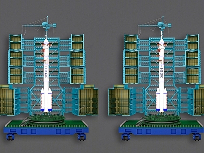 火箭神舟九号人造火箭发射台 卫星发射塔火箭人造卫星