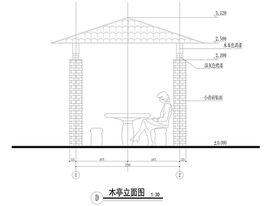 木方亭详图 施工图