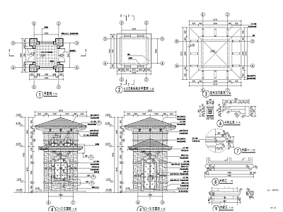 双层西班牙欧式岗亭 施工图