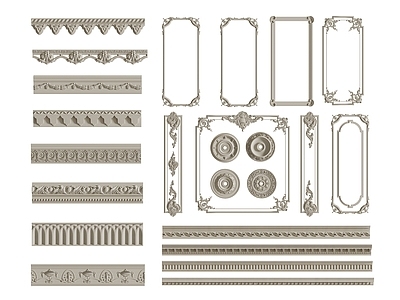 欧式雕花 石膏雕花 脚线 石膏线 柱子 柱头 装饰线 花纹 腰线1