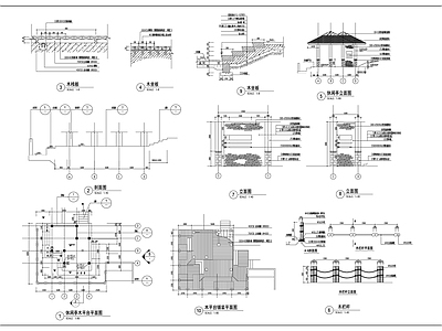多种休闲亭 施工图