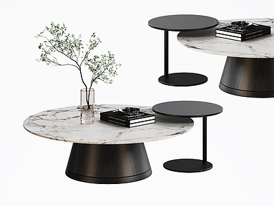 现代茶几 子母形 圆形 大理石茶几 圆茶几