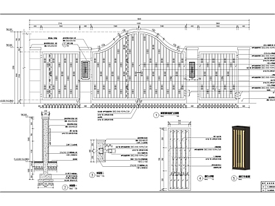 铁艺大门 施工图 通用节点
