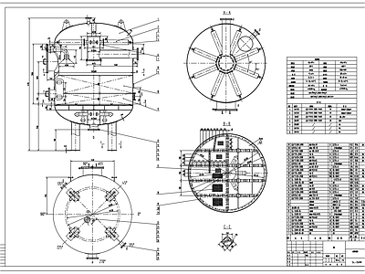 DN2600双滤料过滤器总图装配 施工图