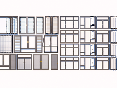 现代窗户组合 玻璃窗 飘窗 落地窗 阳台窗