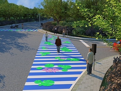 现代彩色路面