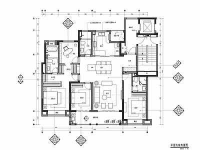 166㎡四居室大平层室内 施工图