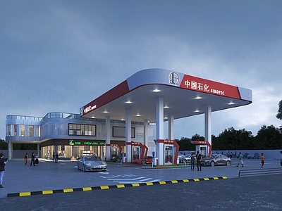 现代加油站 加气站 中国石油 中国石化