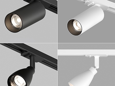 denkirs现代高精度轨道射灯组合 客厅餐厅轨道射灯 黑色白色射灯 转向式