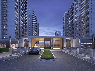 现代住宅小区大门 小区入口