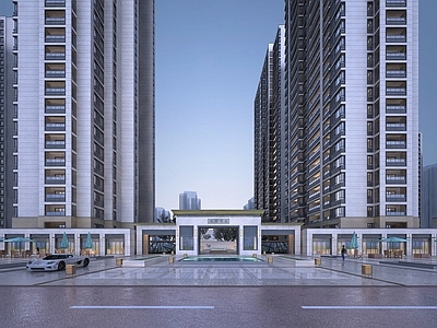 现代住宅小区大门 小区入口