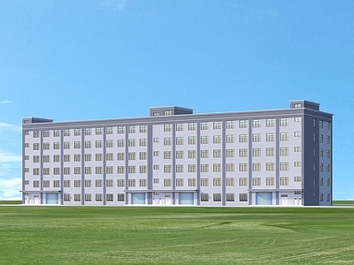 现代工业厂房 厂区厂房 工业园建筑外观