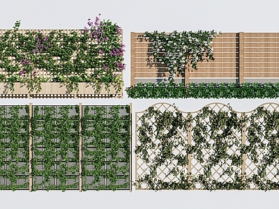 藤本 围栏 栅栏 篱笆 植物墙 藤蔓墙 实木栏杆 绿植墙