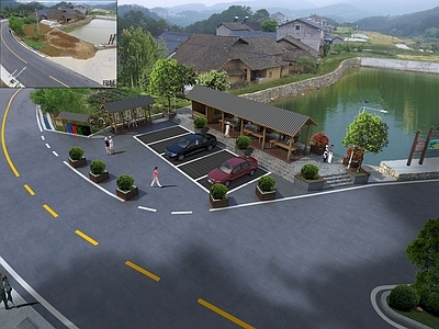 新农村公路驿站效果图 施工图