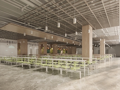 现代食堂 学校学生教师餐厅饭堂
