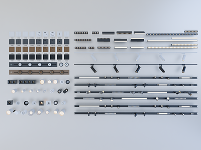 现代开关插座组合 移动轨道 智能开关 轨道射灯 筒灯 条形灯
